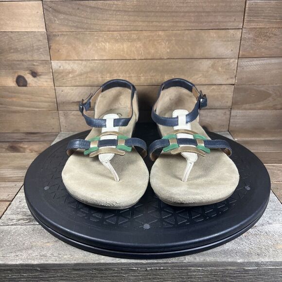 Clarks Womens Size 7.5 M Qwin Adoria Multi Color Leather Suede Comfort Sandals - Picture 2 of 10